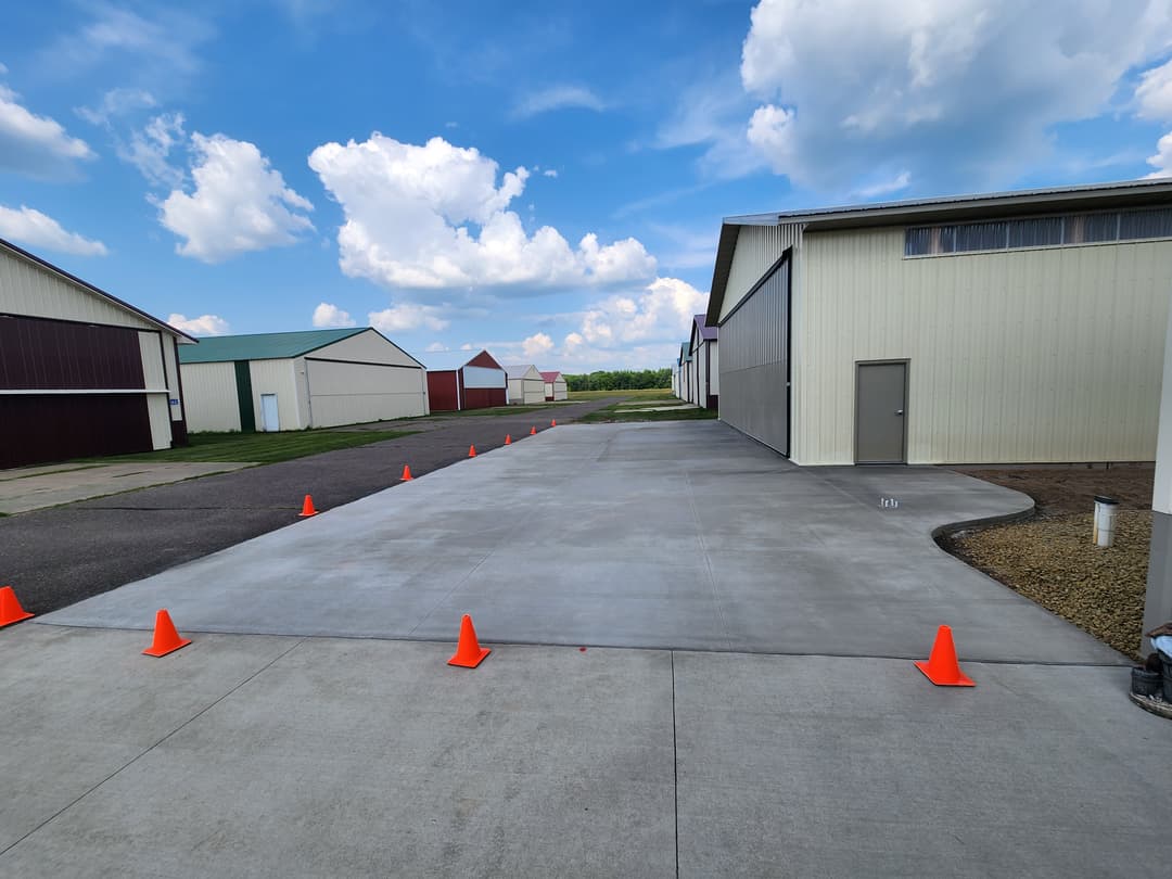 picture of a newly installed commercial concrete driveway